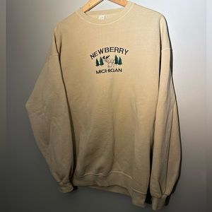 Tan Newberry Michigan Size Large Crewnecks